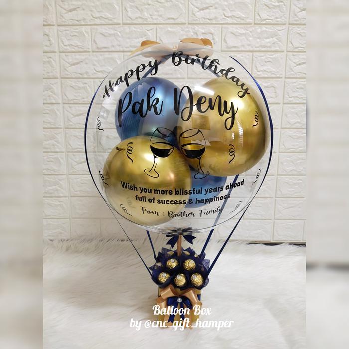 Dekorasi time balon box / buket balon / balon ferero / kado balon / kado ulangtahun