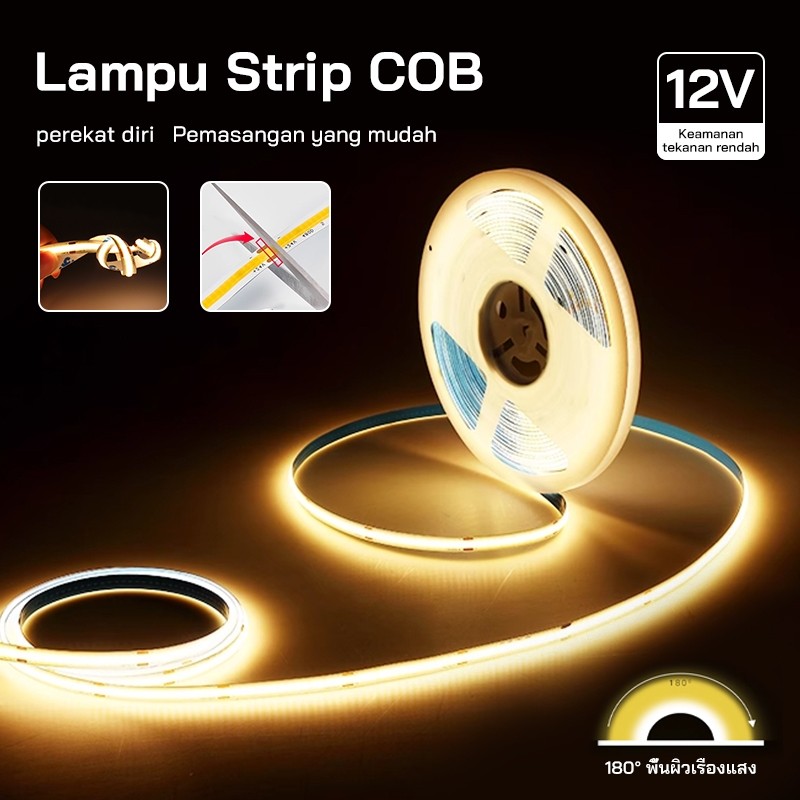 Lampu Strip LED 5 Meter 12V 24V Flexible Warna-Warni - Lampu Hias Dekorasi Kamar Dinding