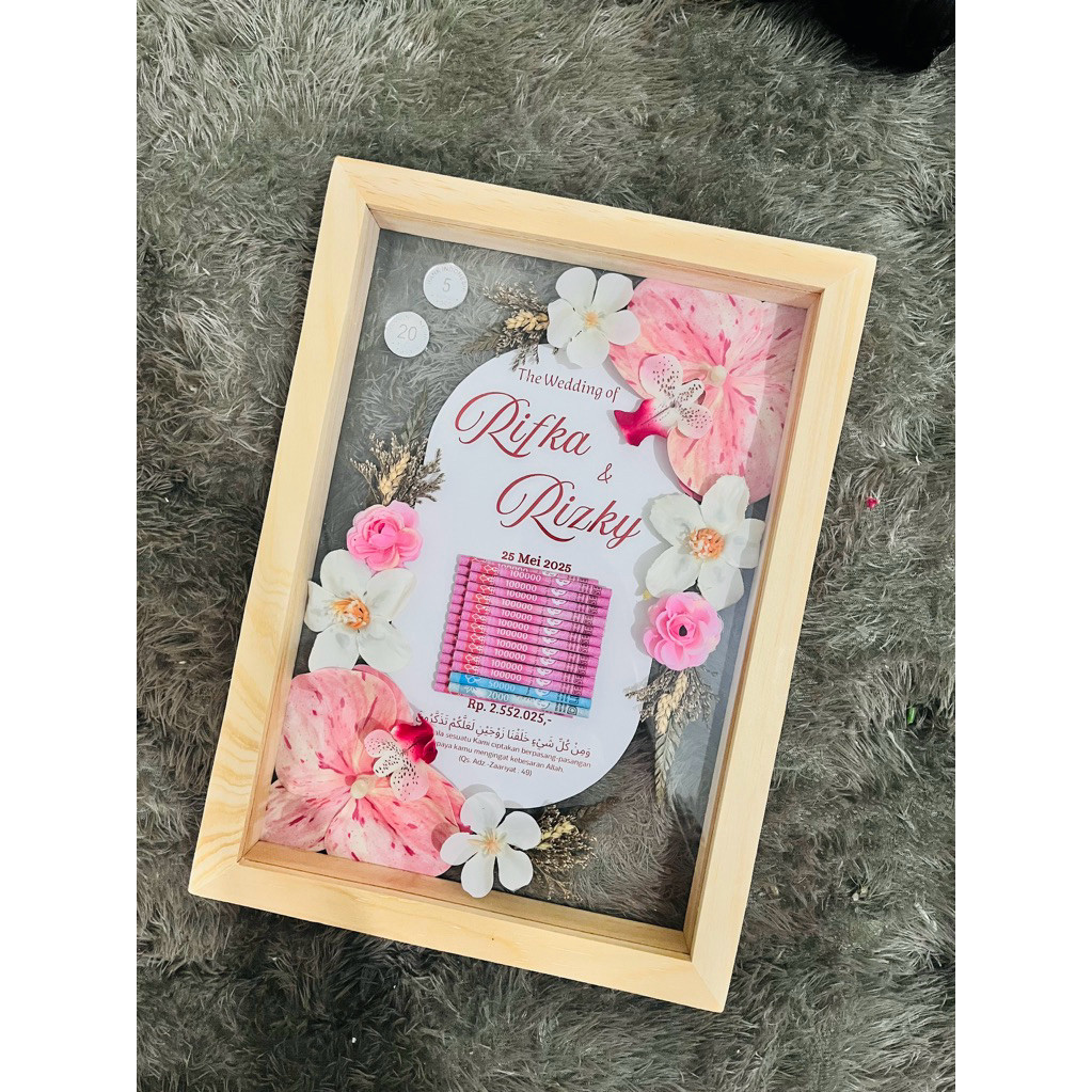 New MAHAR PERNIKAHAN BINGKAI KAYU MAHAR UANG 3D BINGKAI MAHAR AKRILIK BINGKAI MAHAR TRANSPARAN BINGK