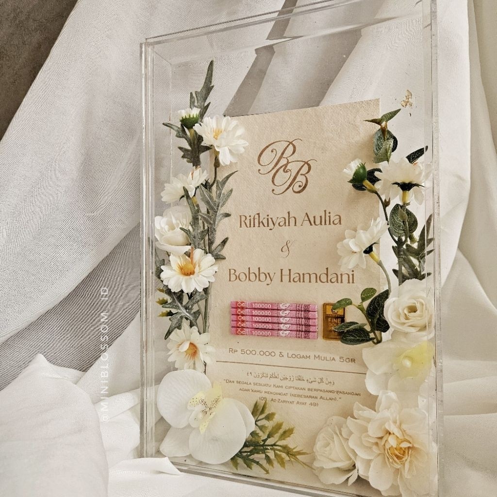 NAURA Bingkai Mahar Akrilik / Frame Mahar Transparan / Mahar Akrilik Estetik