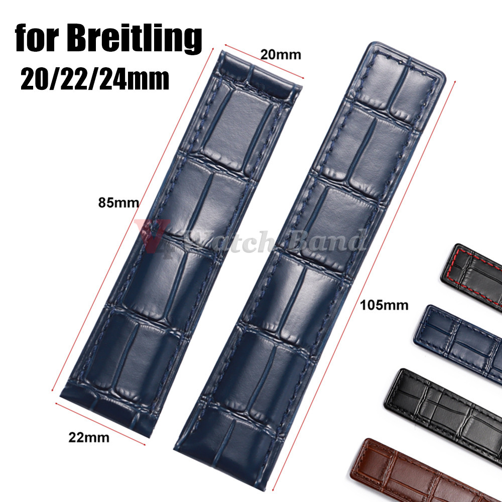 20mm 22mm 24mm Cowhide Watch Strap for Breitling Strap Waterproof Bracelet for Breitling Men Wristba