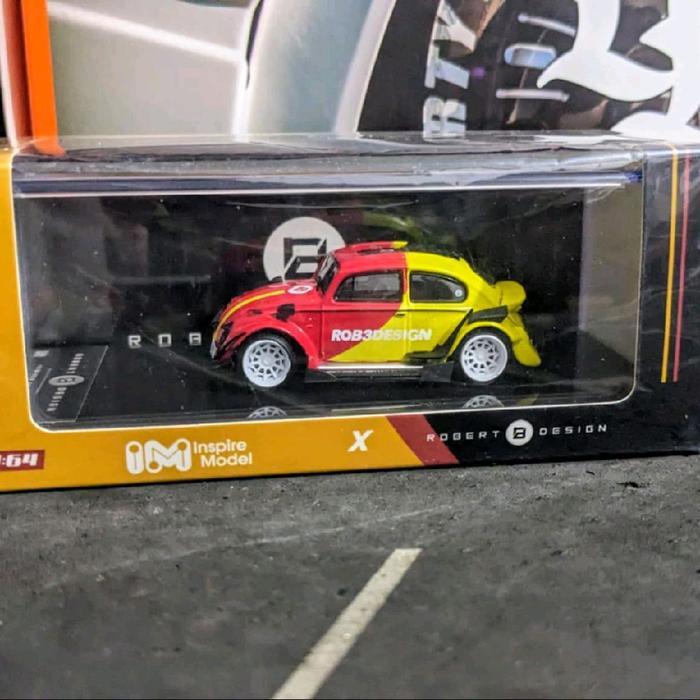 Diecast Inspire.Model x Robert Design RWB VW VolksWagen Beetle Yellow Red Segel RESTRO