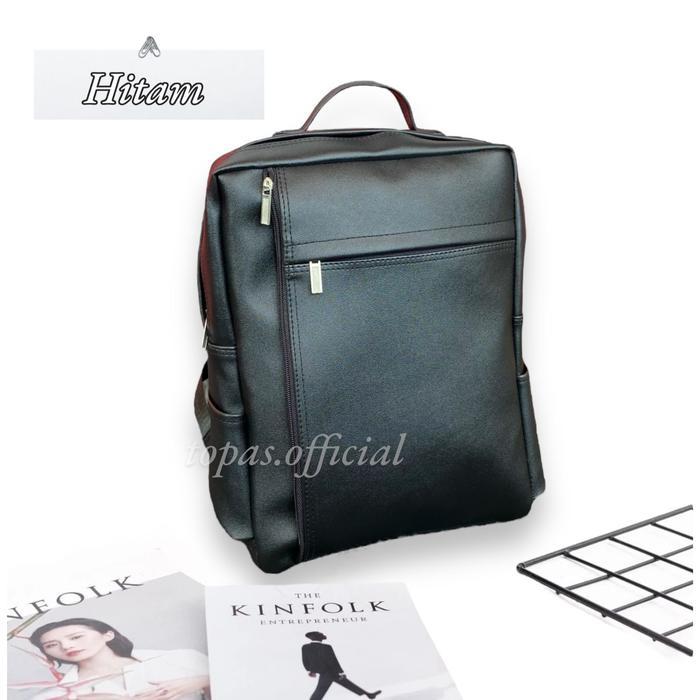 MS - Tas Ransel Kiyara Sebaguna / Backpack sintetis Kulit Tas Sekolah wanita - Hitam