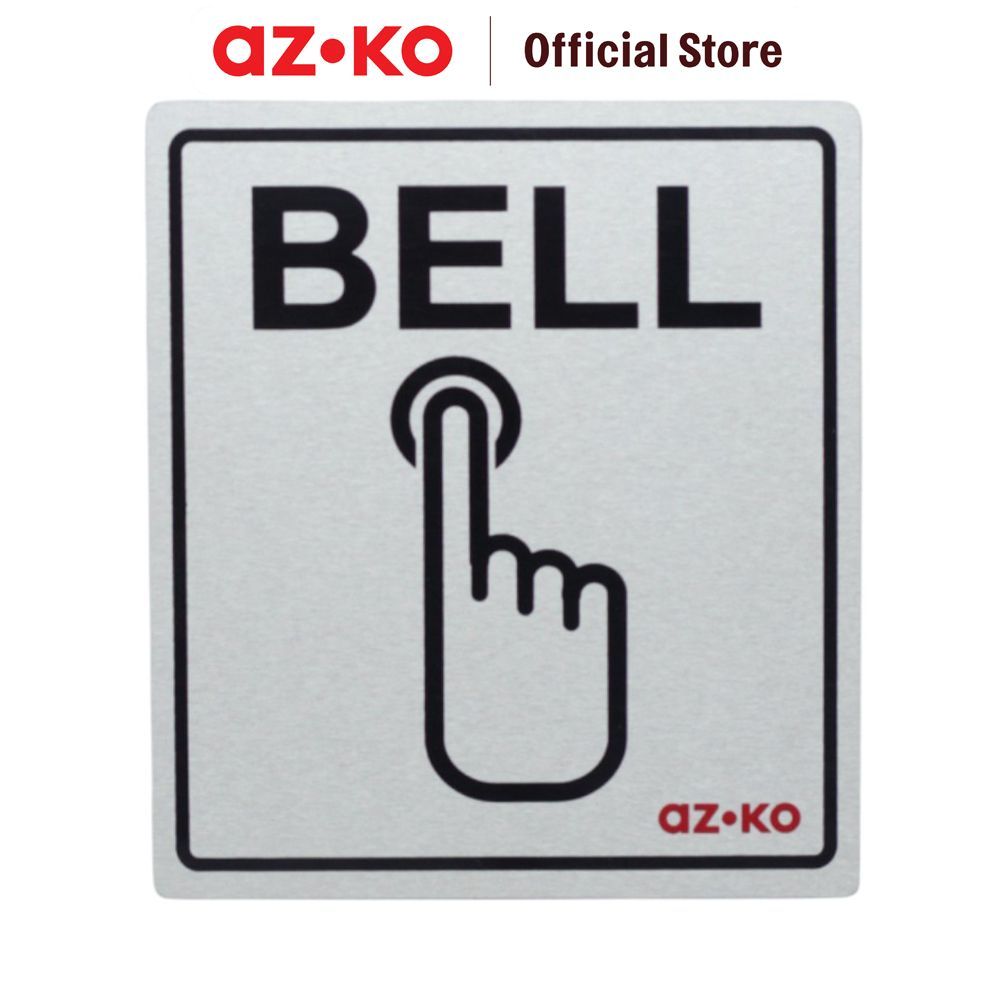 AZKO Stiker Anodized Sign Bell 9x10 cm Tempelan Dekor Label Tempel Sticker Hias Perekat Dekor