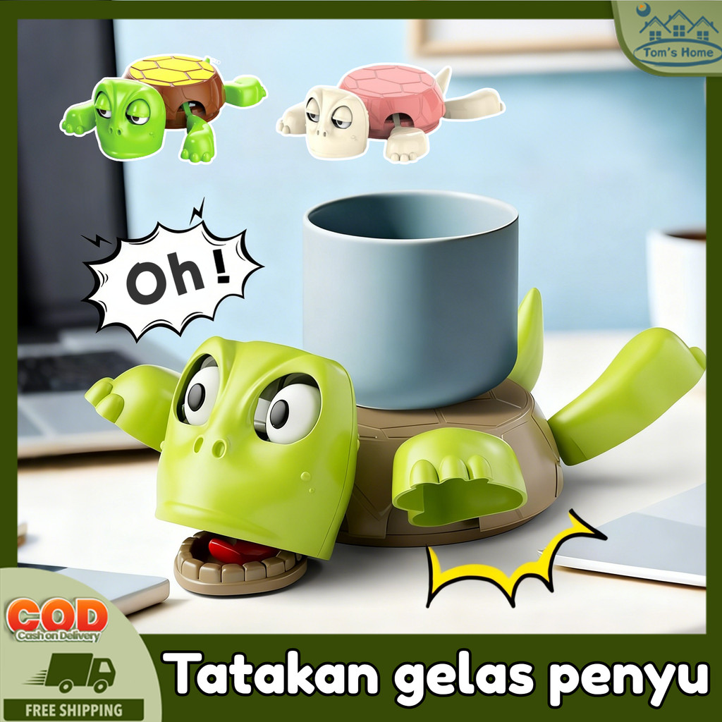 Tatakan Cangkir Teh Kura-kura Kreatif/Tatakan Gelas Plastik Tahan Panas/Coaster Berbentuk Ganda/Deko