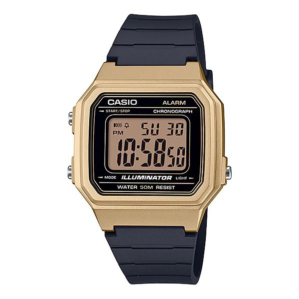 ORIGINAL Casio Original W217HM-9A /  W-217HM-9A Jam Tangan Pria Digital Karet Gold Emas CS1