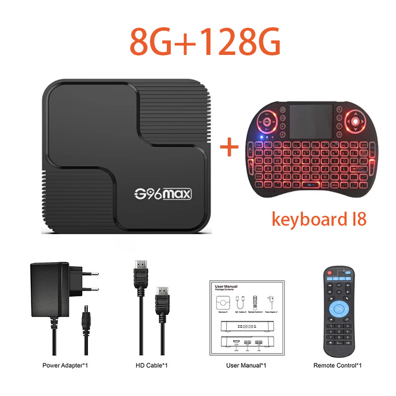 Smart TV Box Android 14 G96 Max Allwinner H618 Dual Wifi 24G&5G Quad Core AV1 Google Voice Ram 8GB R