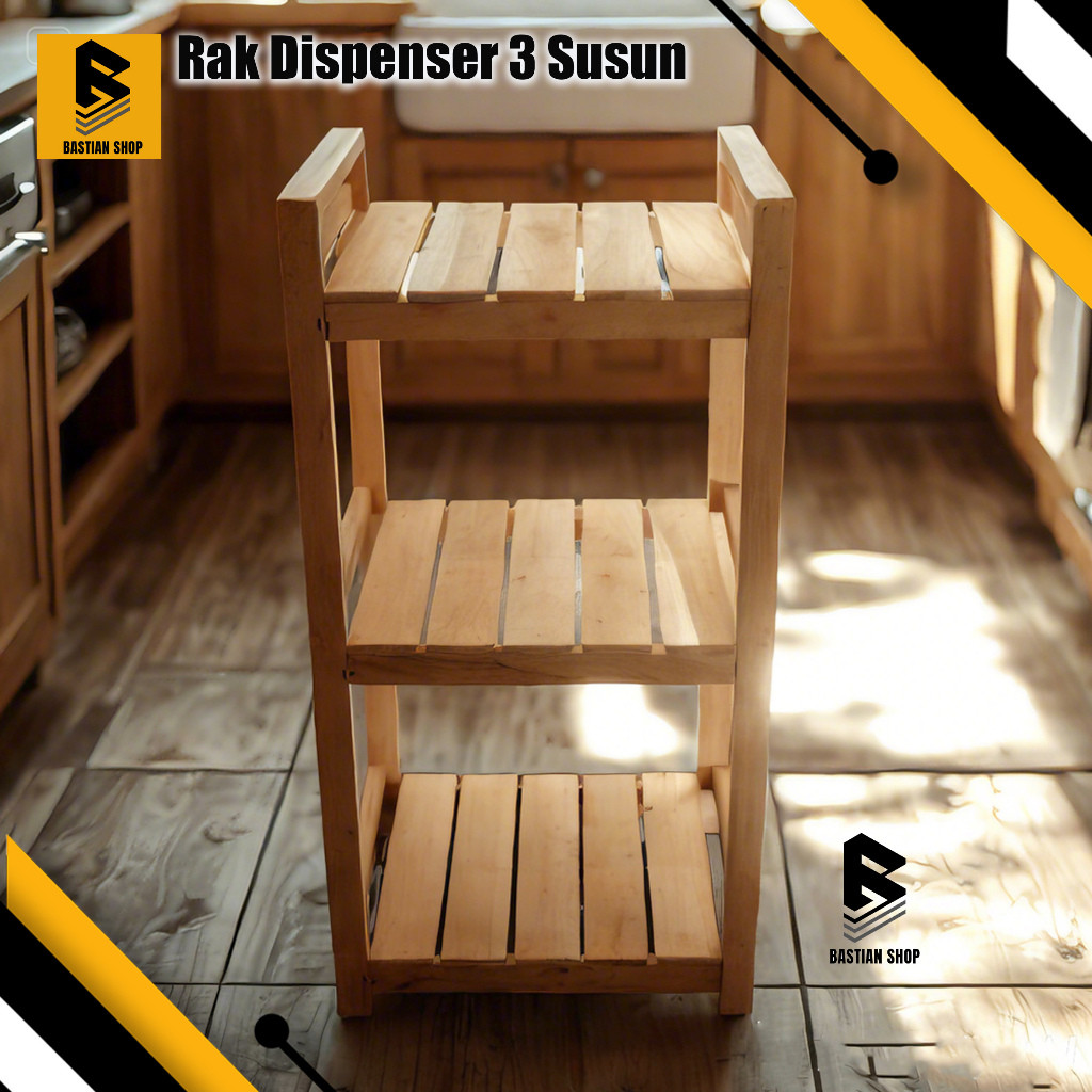 Rak Dispenser Galon 3 susun Rak Galon serbaguna Rak Magiccom kayu