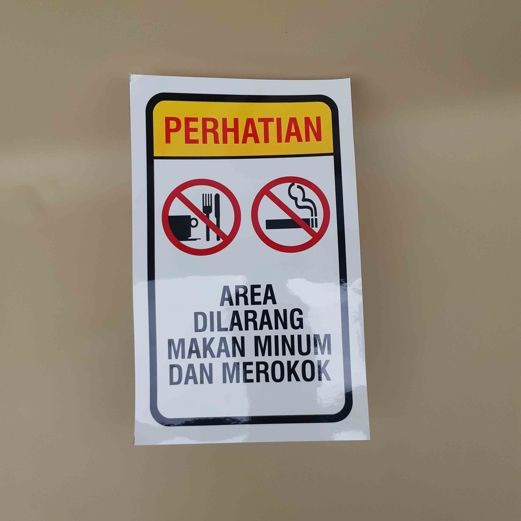 Sticker Dilarang Makan Minum dan Merokok, Stiker Larangan Makan