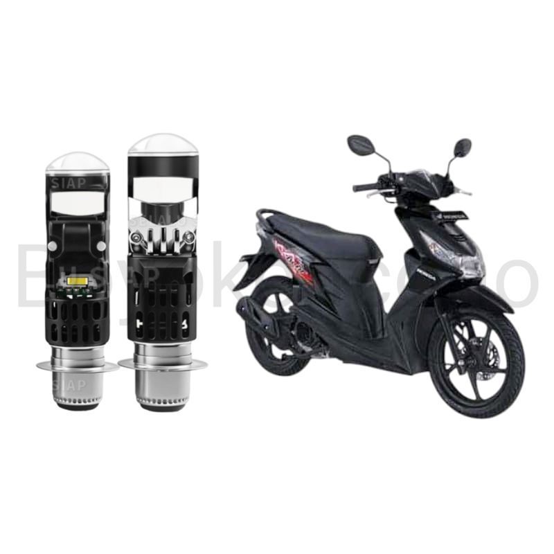 1pcs Lampu depan LED H6 Mini BiLED motor Honda Beat karbu Byk
