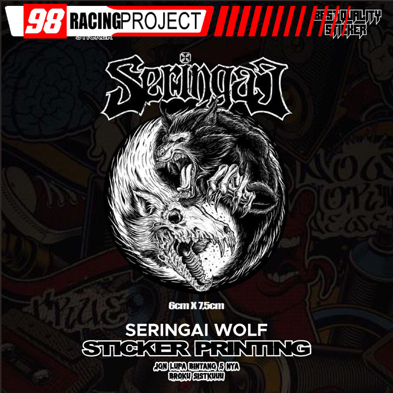STICKER STIKER PRINTING BAND SERINGAI WOLF KEREN|STICKER KACA|STICKER HELM