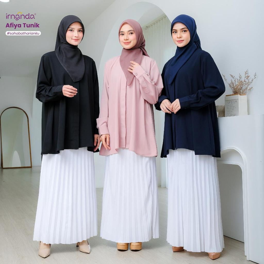 Irnanda Tunik Afiya Muslimah Modest Look – Premium Irnanda | Bahan Adem, Flowly & Elegan