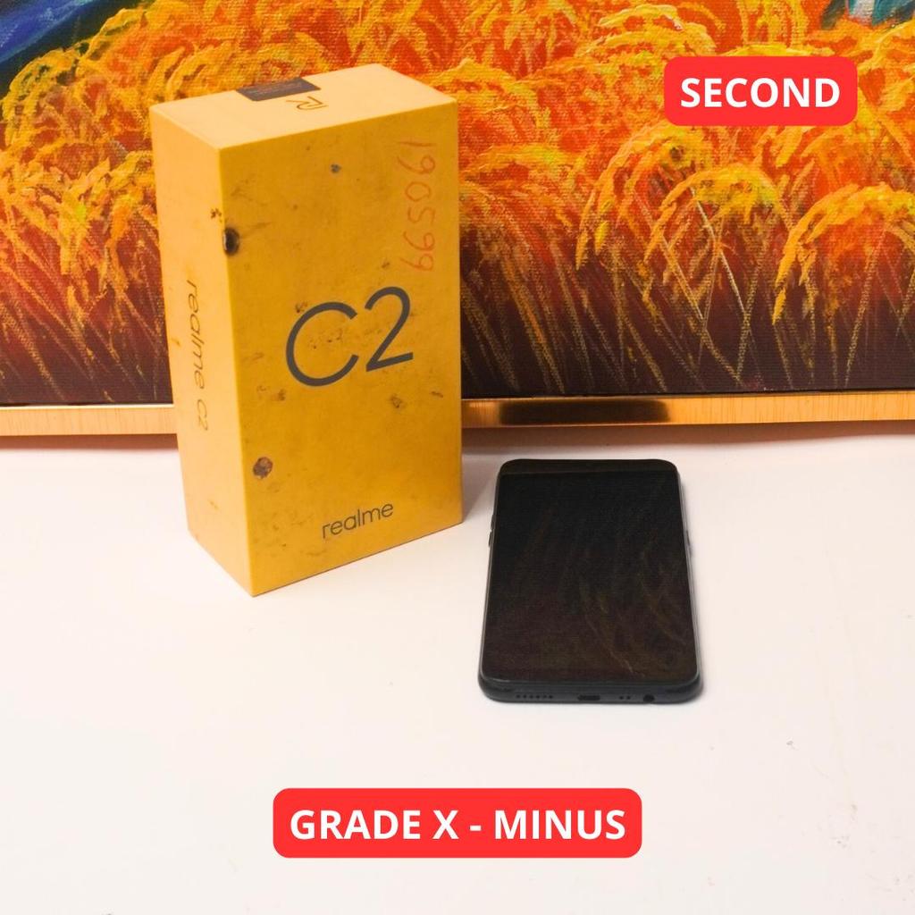 REALME C2 3/32 GB GRADE X - MINUS HP SECOND ORIGINAL SINAR MUTIARA CELL