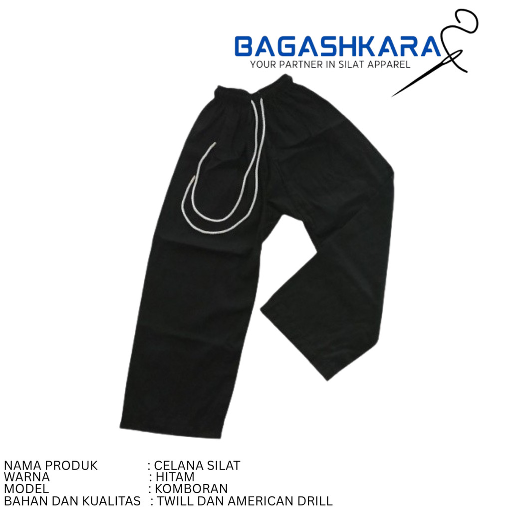 celana silat hitam /komprang /celana komprang - BAGASHKARA SILAT APPAREL