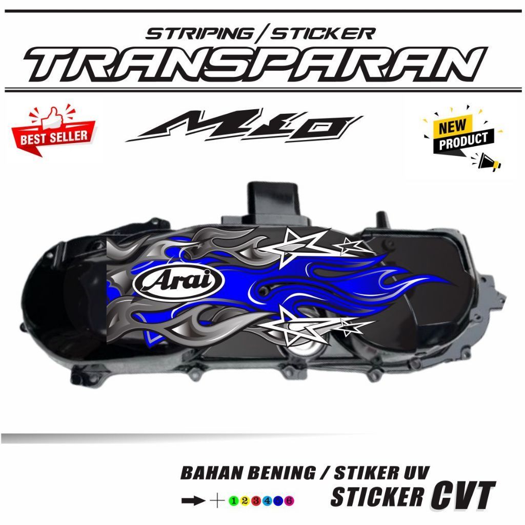 Sticker cvt Sticker CVT Transparan ALL yamaha MIO J, GT, SOUL, XEON, GEAR, DLL Motif Keren / VARIASI