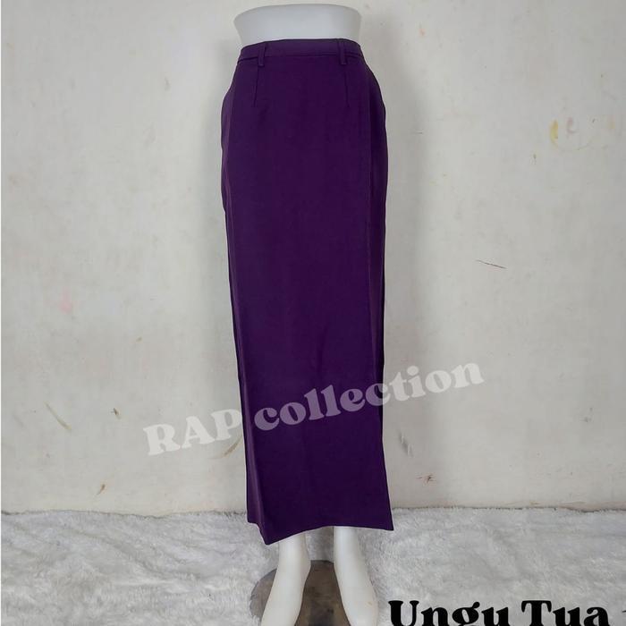 Bawahan Wanita Ungu Tua (Rok dan Celana) Bahan Polyester Import - Rok SPAN, S