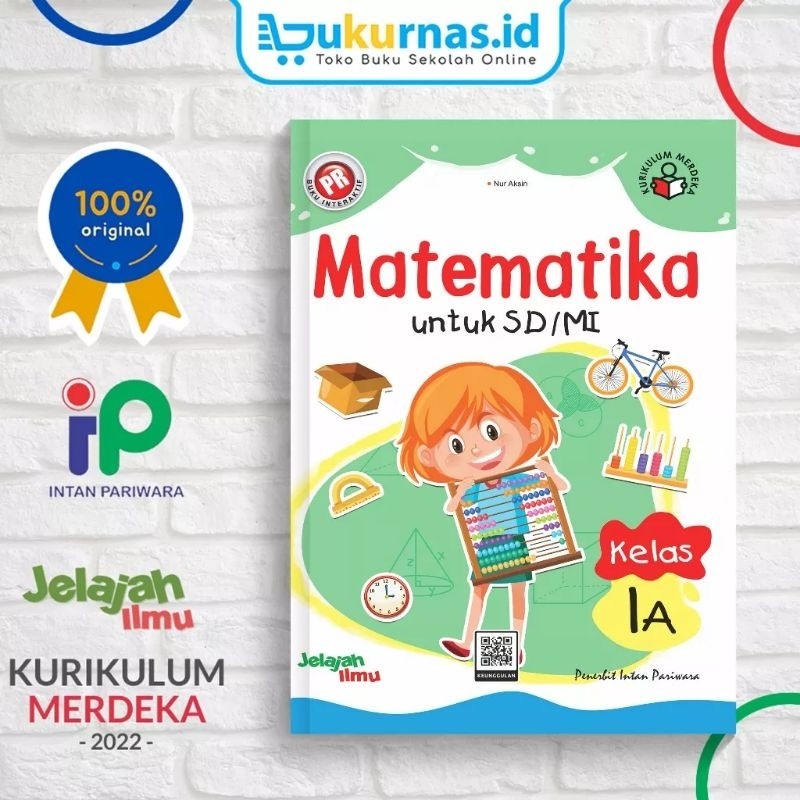 Buku lks pr interaktif matematika kelas I, 1 SD Semester1 Tahun 2023 kurikulum merdeka Intan Pariwar