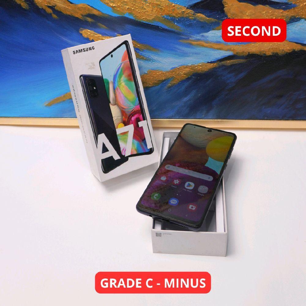 SAMSUNG A71 8/128 GB GRADE C - MINUS HP SECOND ORIGINAL SINAR MUTIARA CELL (44518)