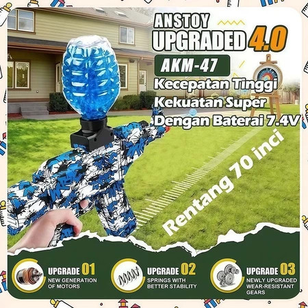 Pistol Mainan Peluru Gel Elektrik M416 dengan Lampu LED | Air Blaster Gun Anak Aman & Seru