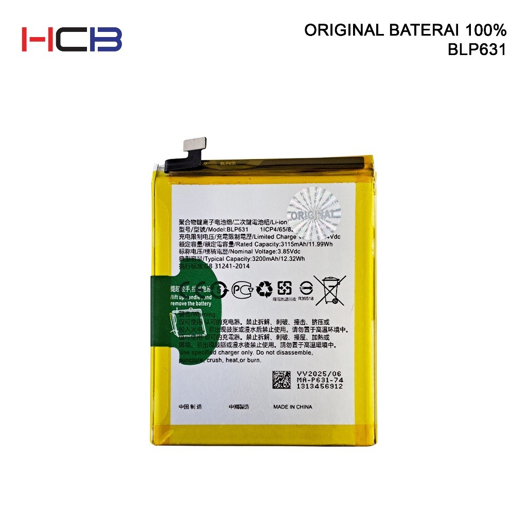 BATERAI OPPO BLP631 OPPO F3 / A77 / F5 / F5+ ORIGINAL 100%