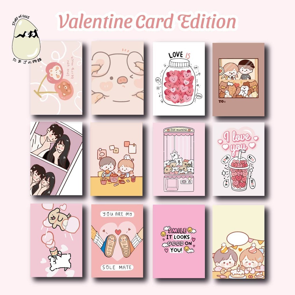 Valentine Edition Greetings Card Kartu ucapan Natal aesthetic Kartu Ucapan Kosong dengan amplop Love