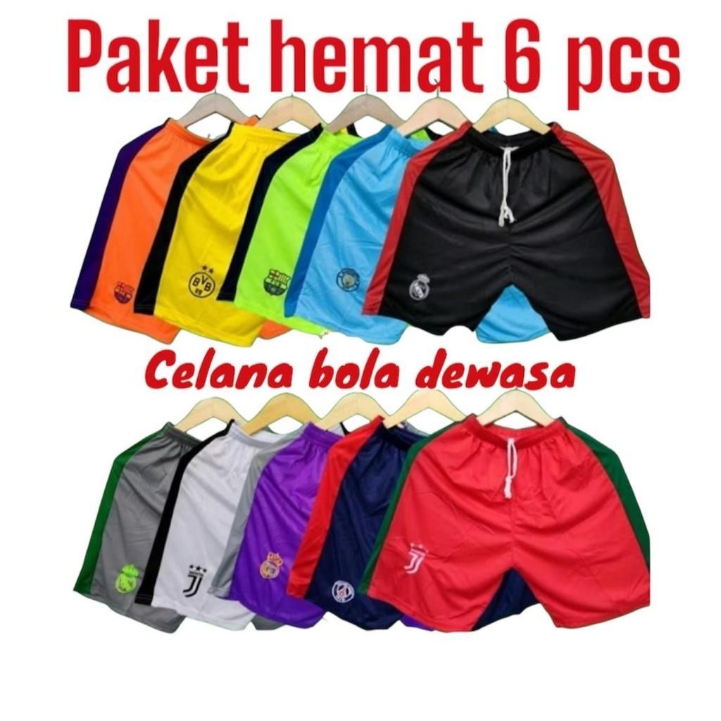 PAKET HEMAT 6 PCS CELANA KOLOR BOLA NEGARA PIALA DUNIA QATAR TERBARU L XL TERMURAH