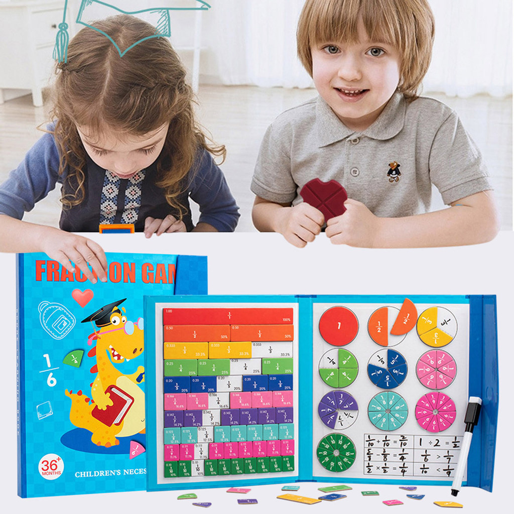 ildren Magnetic Fraction Learning Demonstration Book Math Toy Fraction Book Kids Arithmetic Learning