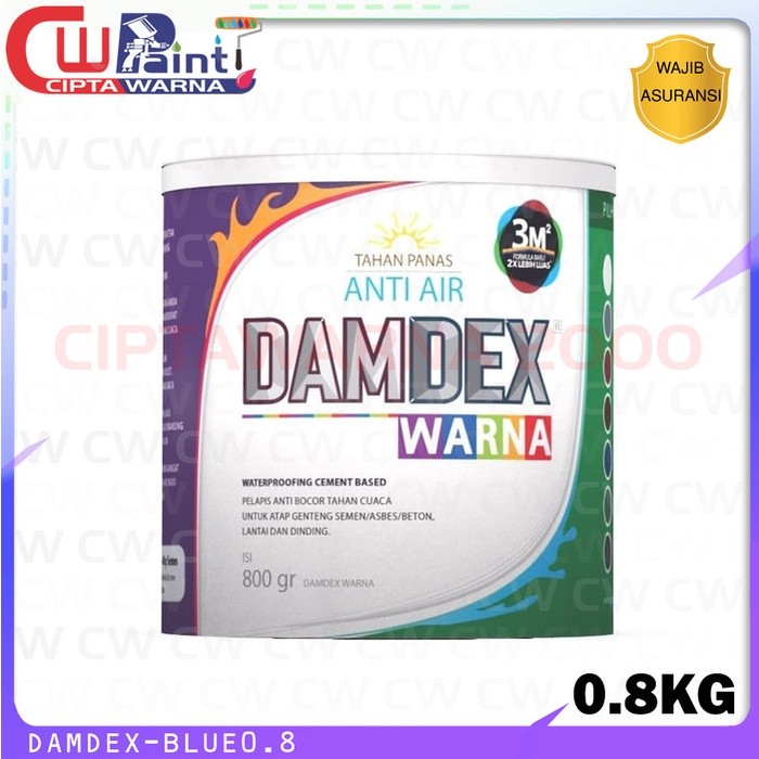 Cat Damdex Warna Biru Blue Waterproofing Kolam Ikan Renang 0.8 Kg - B7 CWS