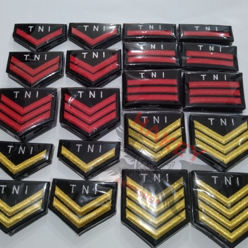 Sepasang PANGKAT PDU TNI AD Prada Pratu Praka Kopda Koptu Kopka Serda Sertu Serka