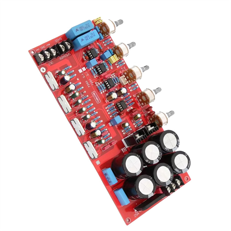 AT41 TDA7294 2.1 annel Hifi Auo Amplifier Board 2X80W+ 160W Subwoofer Power Amplifier 50-150HZ Dual 