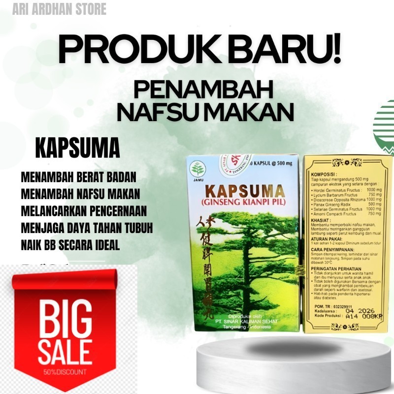 APOTEK CAHAYAA - ( Kianpi 100% Original Asli ) BISA COD - ( Kianpi Original ) Kapsuma Ginseng Gemuk 