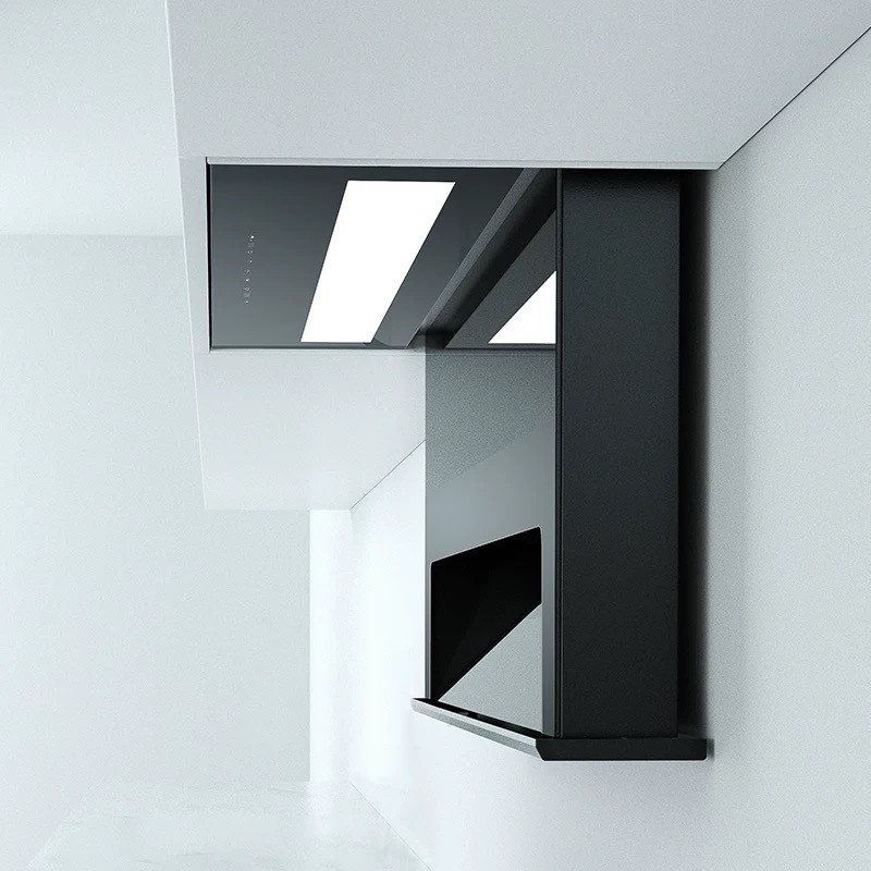 Large Panel LED Lift Up Range Hood With Full Stainless Steel Body And Low Noise Mechanism For Smart 