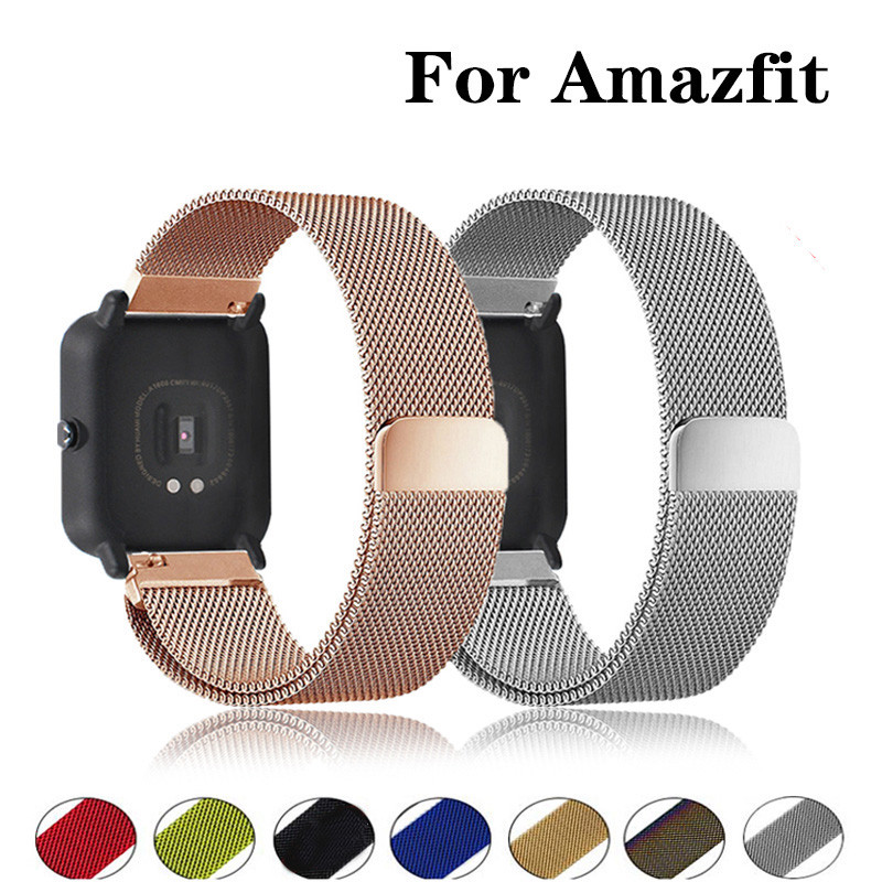 20mm/22mm Milanese band For Amazfit GTS/4/2/2e/3/GTS2 Mini/GTR 47mm/GTR2/4/3/Pro stratos Metal Wat B