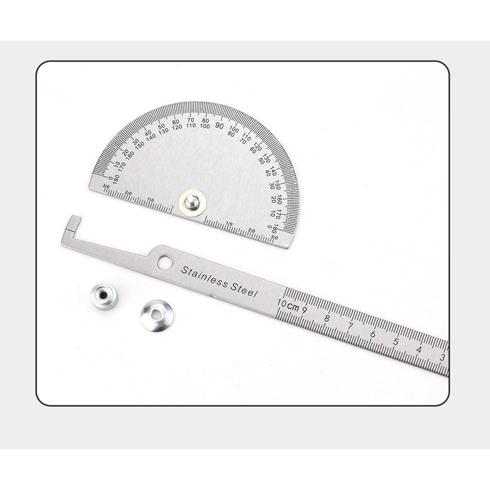 180 Degree Protractor Metal Ruler Angle Meter Stainless Steel Angle Ruler Angle Gauge Angle Finder G