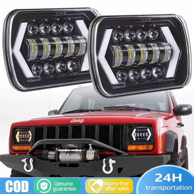 Lampu Depan 7 Inch 8 LED Headlamp Daimaker 5x7 inch JEEP FEROZA L300 TAFT DLL / Lampu depan daymaker