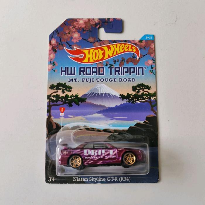 Hot Wheels Nissan Skyline GT-R (BNR34) HW Road Trippin MT. Fuji Touge Road (Edisi Khusus Walmart) (F
