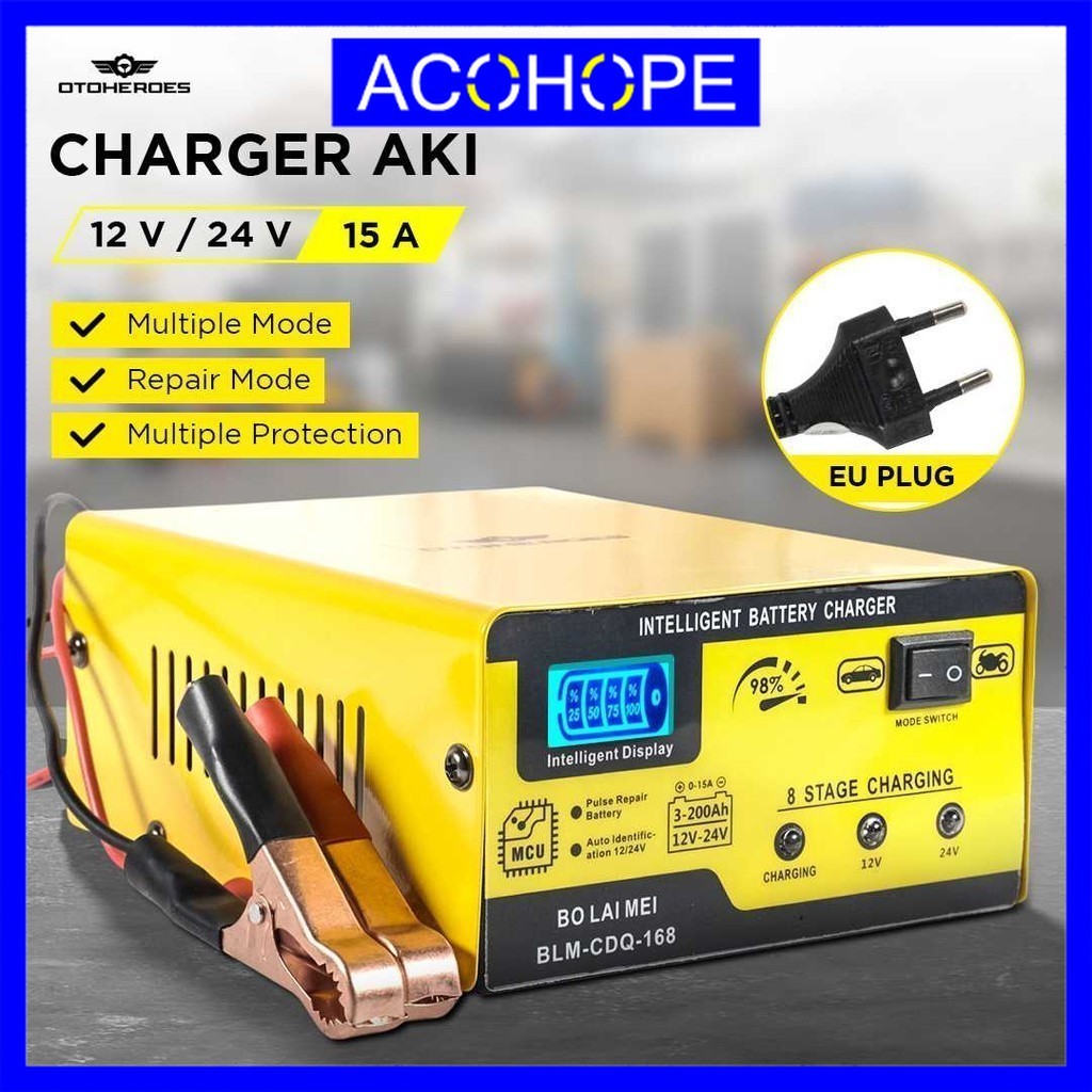 Acohope Charger Aki Mobil Battery Charger 12V/24V 15A - BLM-CDQ-168