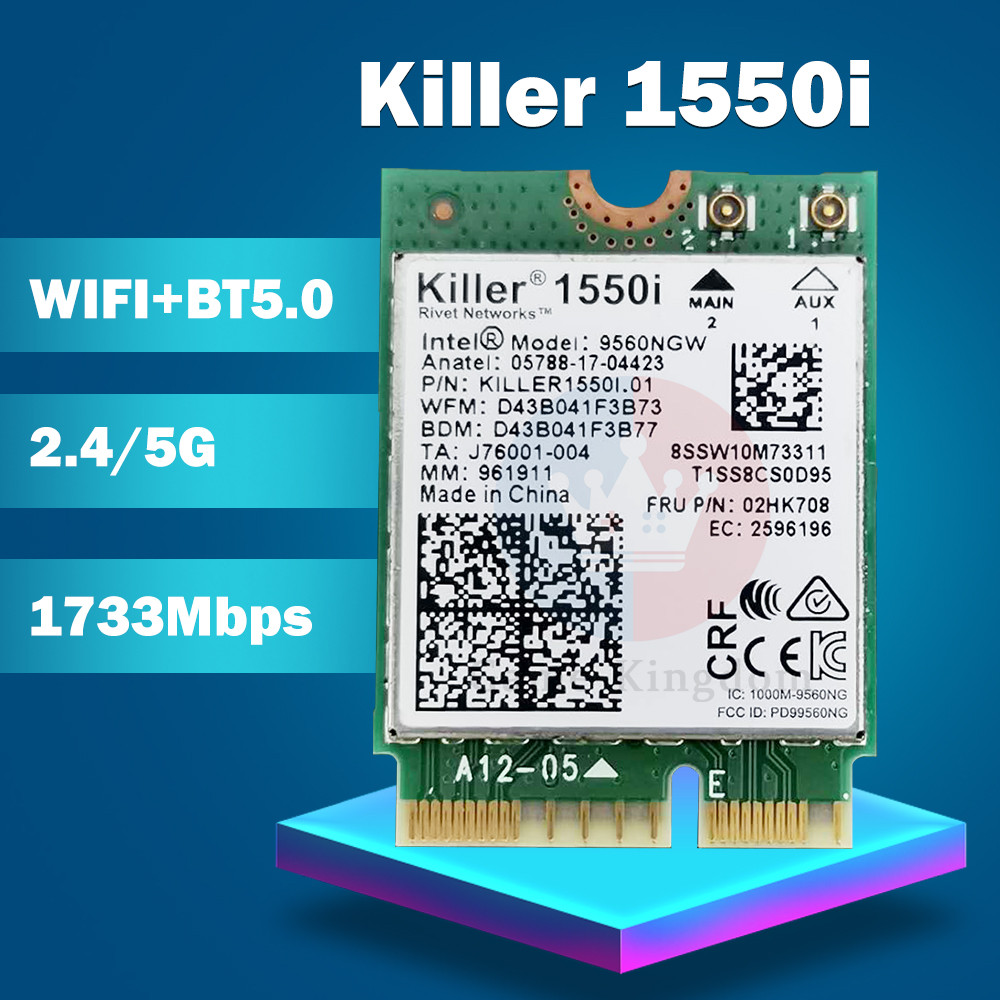 Killer 1550i AC Dual Band 173Gbps Wireless 9560NGW NGFF Key E Wifi Card 9560AC 80211ac Bluetooth 50 
