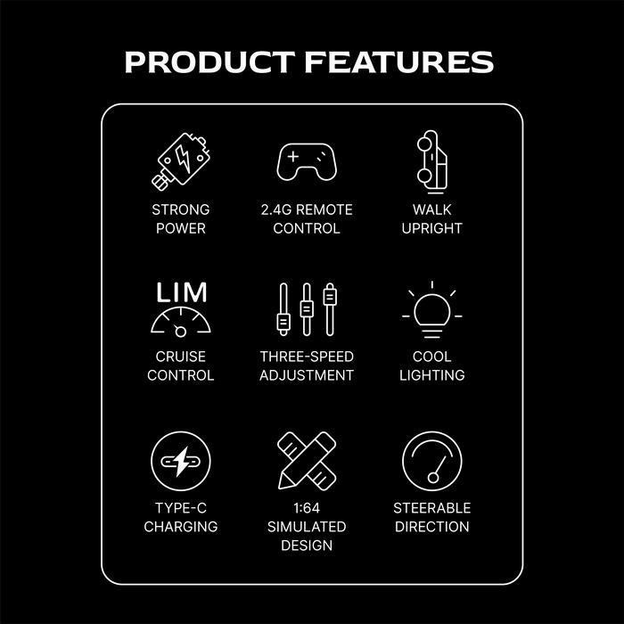 POKO 1:64 RC Stunt Car Monster Truck – Mobil Remote Dinosaurus & Hiu, Bisa Berdiri Tegak & Efek Puta