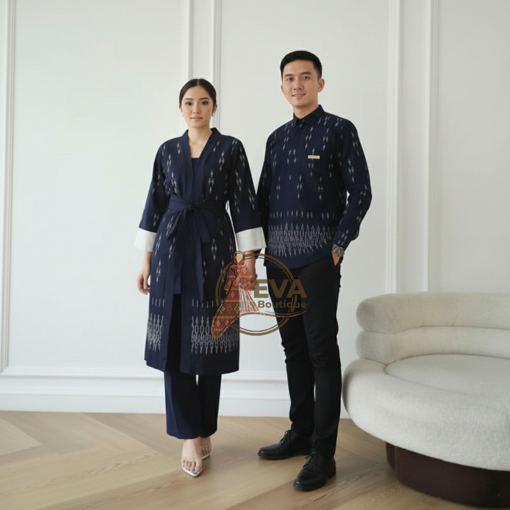 EVA BOUTIQUE - BAJU TENUN KALANI TUNIK Kimono Couple Sarimbit Lebaran Seragaman Bridesmaid Keluarga