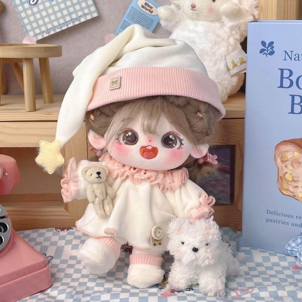 1 set Pajamas 20cm Cotton Doll Clothes Outfit Fashion Cotton Doll's Clothes Mini Star Hat Plush Doll