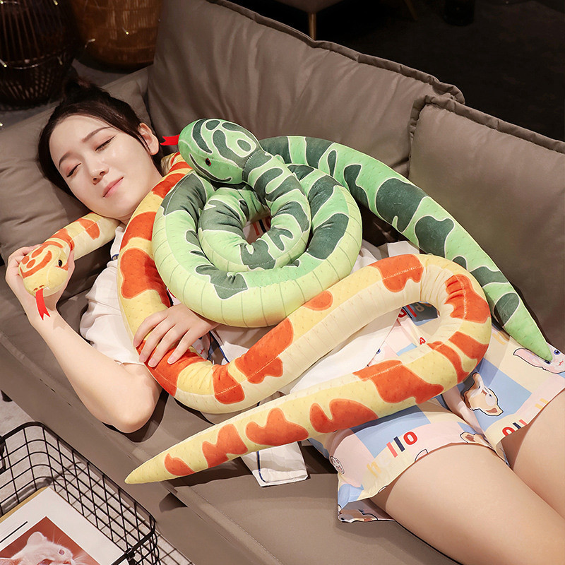 Mainan Plush Ular Besar Kartun Boneka Ular Realistis Prank