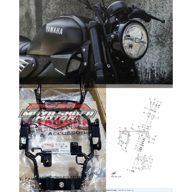 BREKET DUDUKAN LAMPU DEPAN YAMAHA XSR 155 PART ORIGINAL YAMAHA