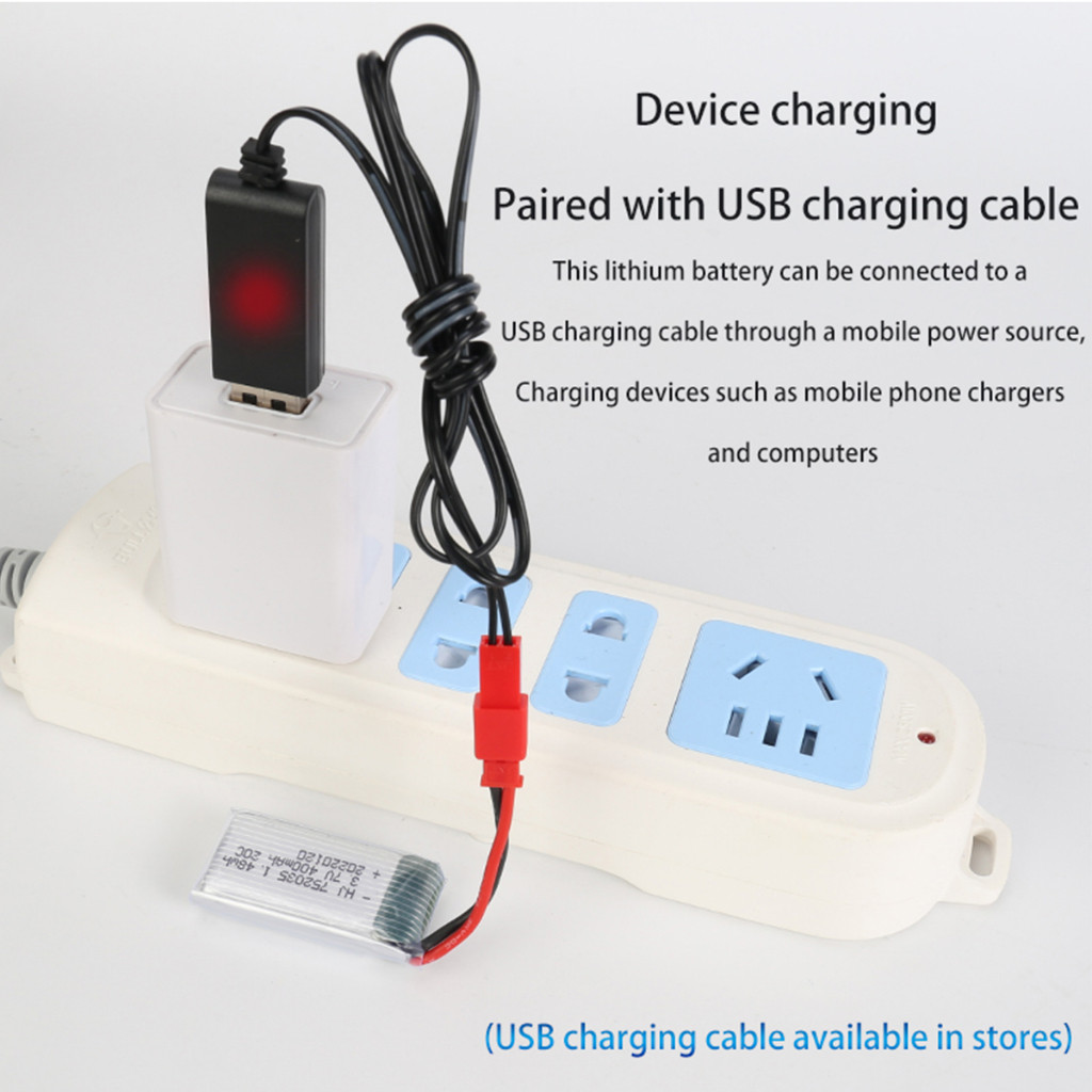 Baterai Cadangan Charger Drone Litium 400mAh 3.7V Pengisian Daya BATDRONE400mAh - HB