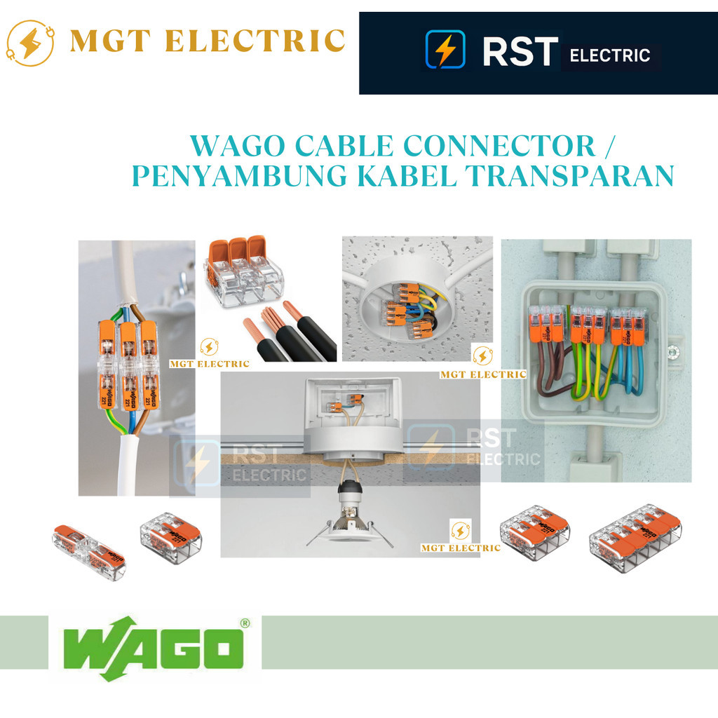 Wago Wire Connector / Konektor Kabel WAGO Penyambung Kabel Transparan