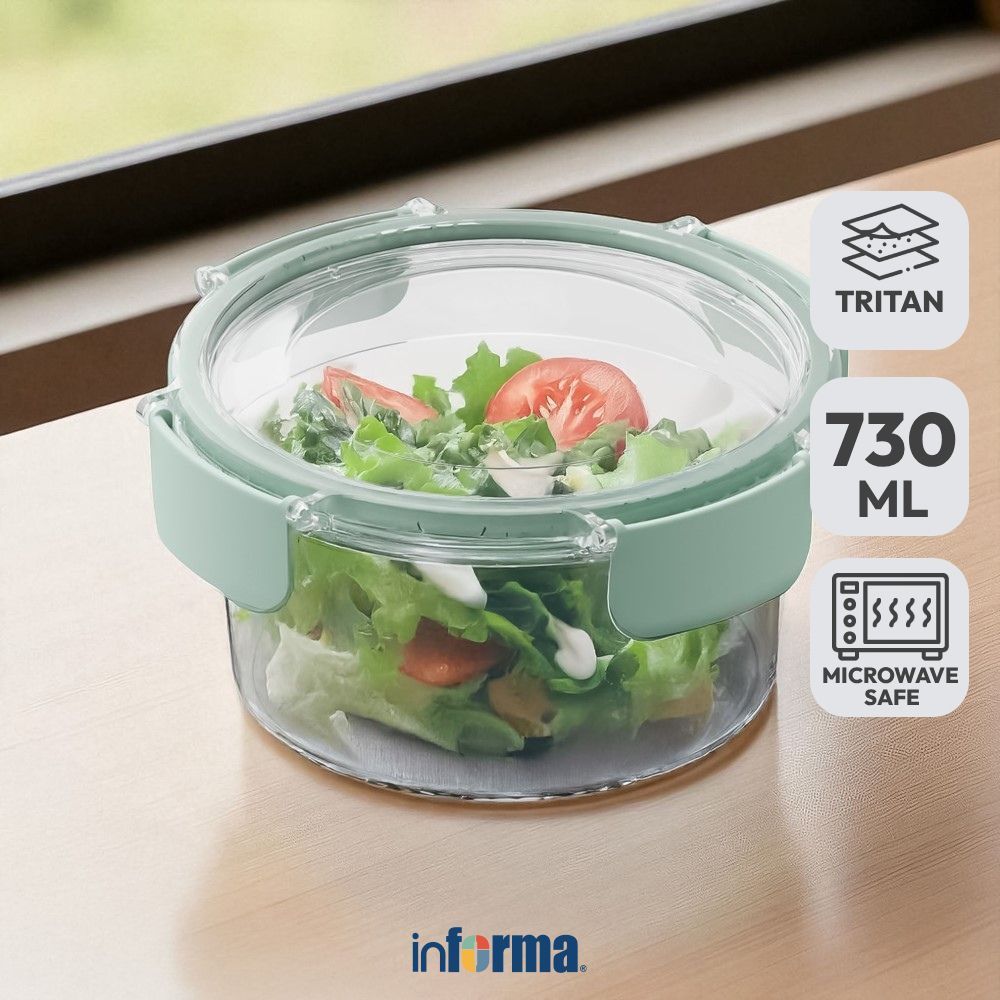Informa Appetite 730 ml Lucy Wadah Makanan Round - Hijau Kotak Makan Food Container Tempat Bekal Lun