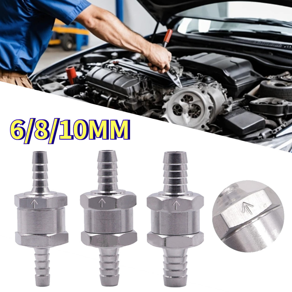 Katup Satu Arah Bahan Bakar 6/8/10mm One Way Valve Fuel Motor Mobil Selang Aluminium Non Return Chec