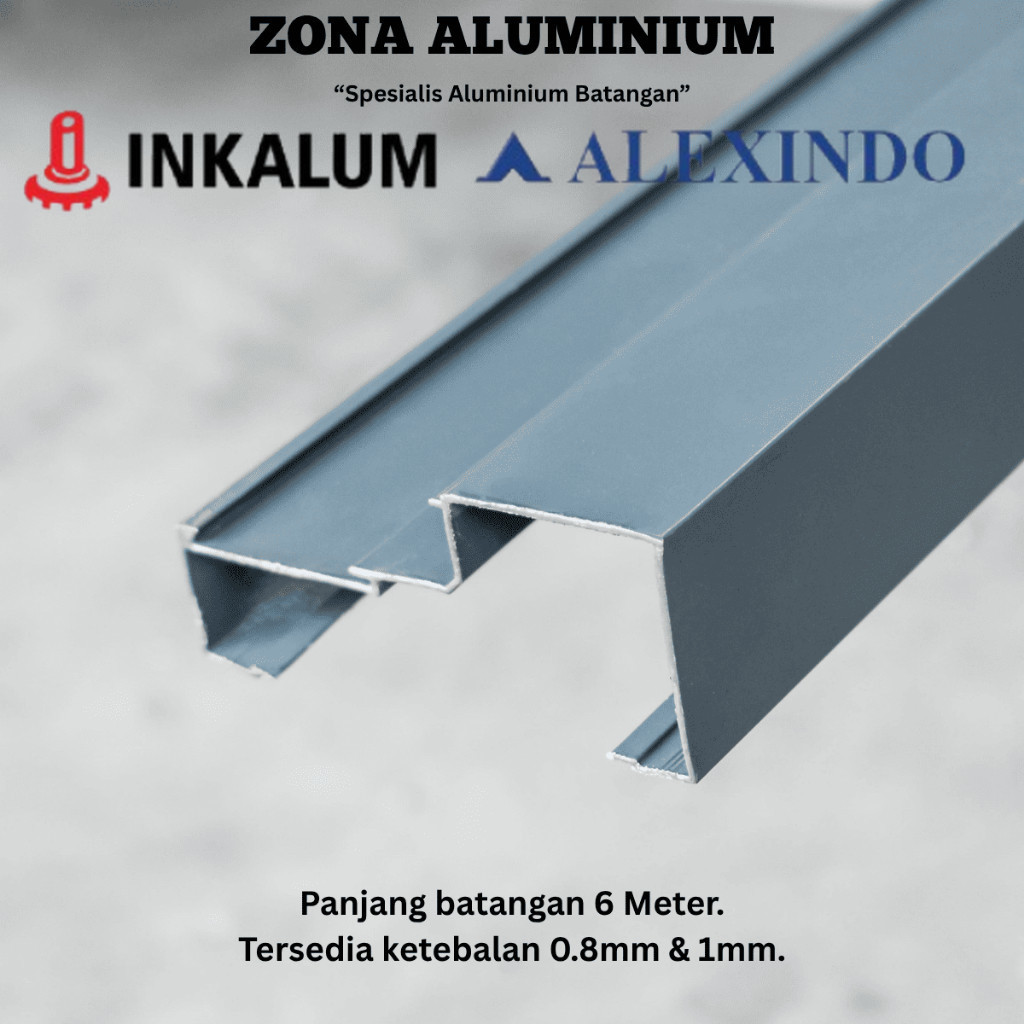 INKALUM ALEXINDO Aluminium Batangan 0558 Kusen Z Polos 4 Inch