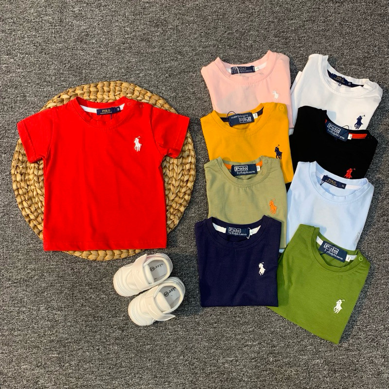 KOKKISHOP  Kaos anak cowok / cewek warna biru muda , merah , putih, hitam , hijau , beige / cream , 