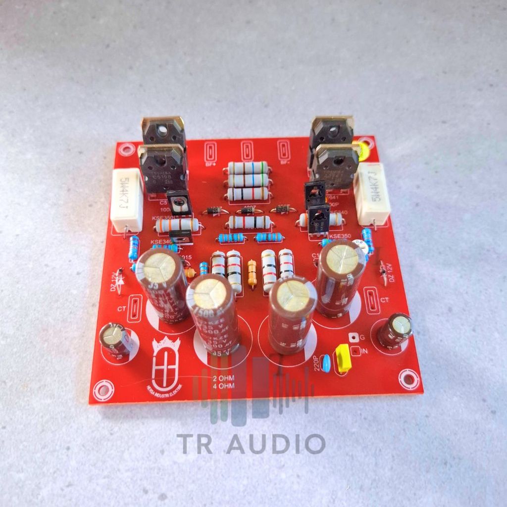Driver Power Ampli TBM Transistor C5198/A1941 PCB 100x105mm Beban 2–4 Ohm
